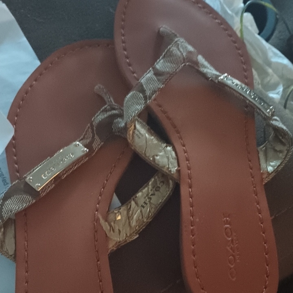 COACH MONOGRAM LOGO SANDALS SZ 6.5.